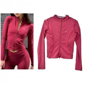 437 The Curve Jacket Mahogany With Mock Neckline - Size M - Four Three Seven